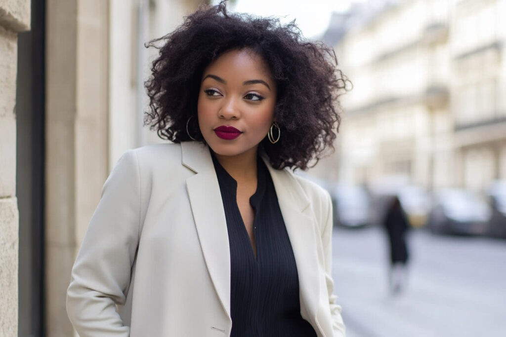 femme ronde tenue entretien d'embauche